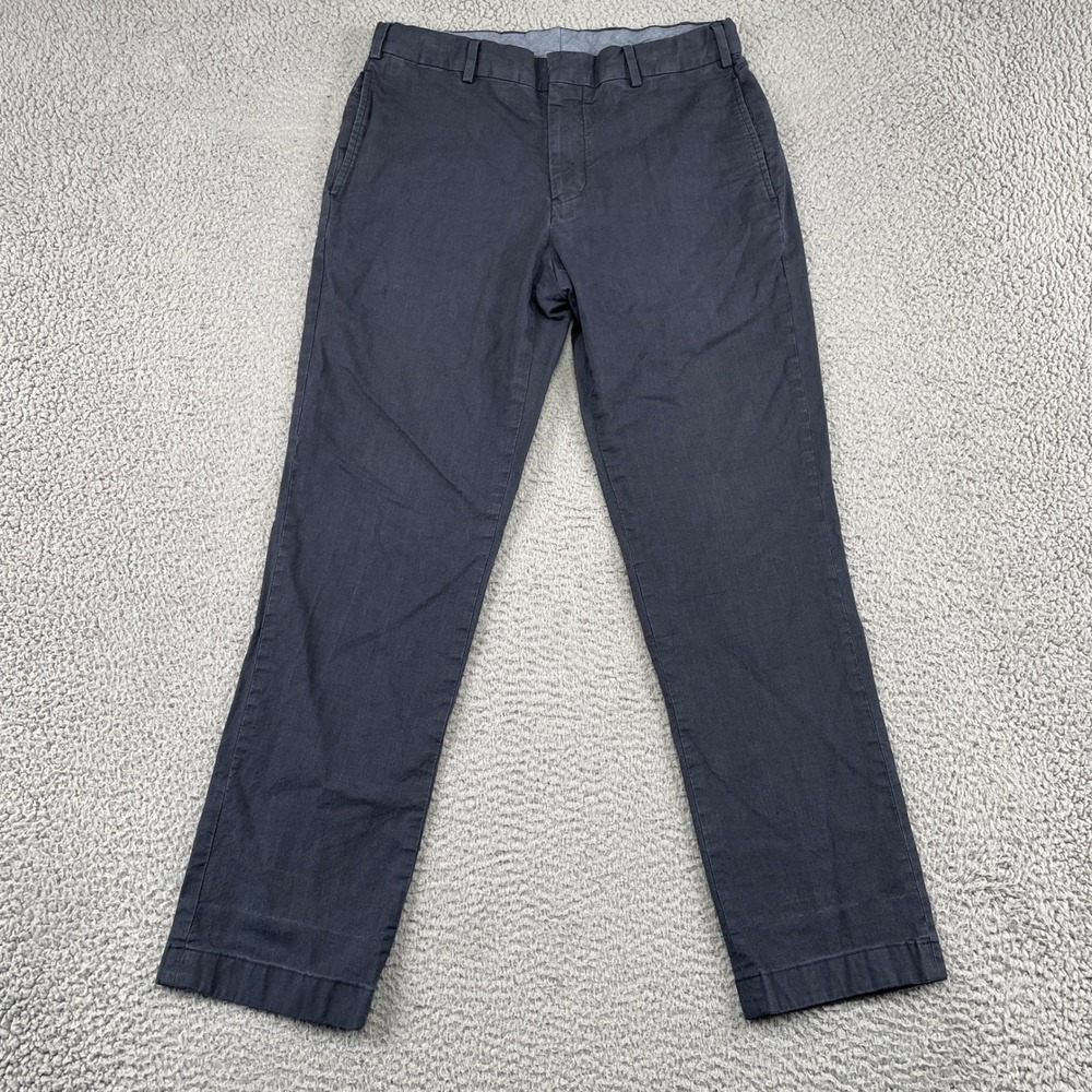 Brooks Brothers Chinos Mens 34x30 Navy Red Fleece Slim Fit Stretch Cotton 17208